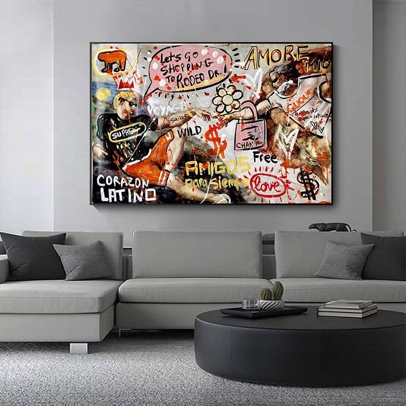 Creation Of Adam Canvas Wall Art-ChandeliersDecor.com