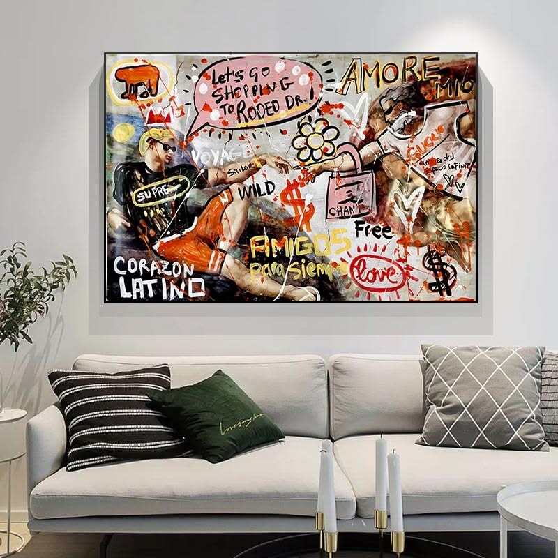 Creation Of Adam Canvas Wall Art-ChandeliersDecor.com