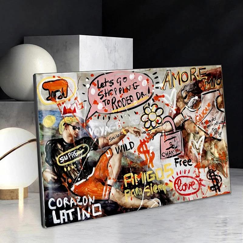 Creation Of Adam Canvas Wall Art-ChandeliersDecor.com