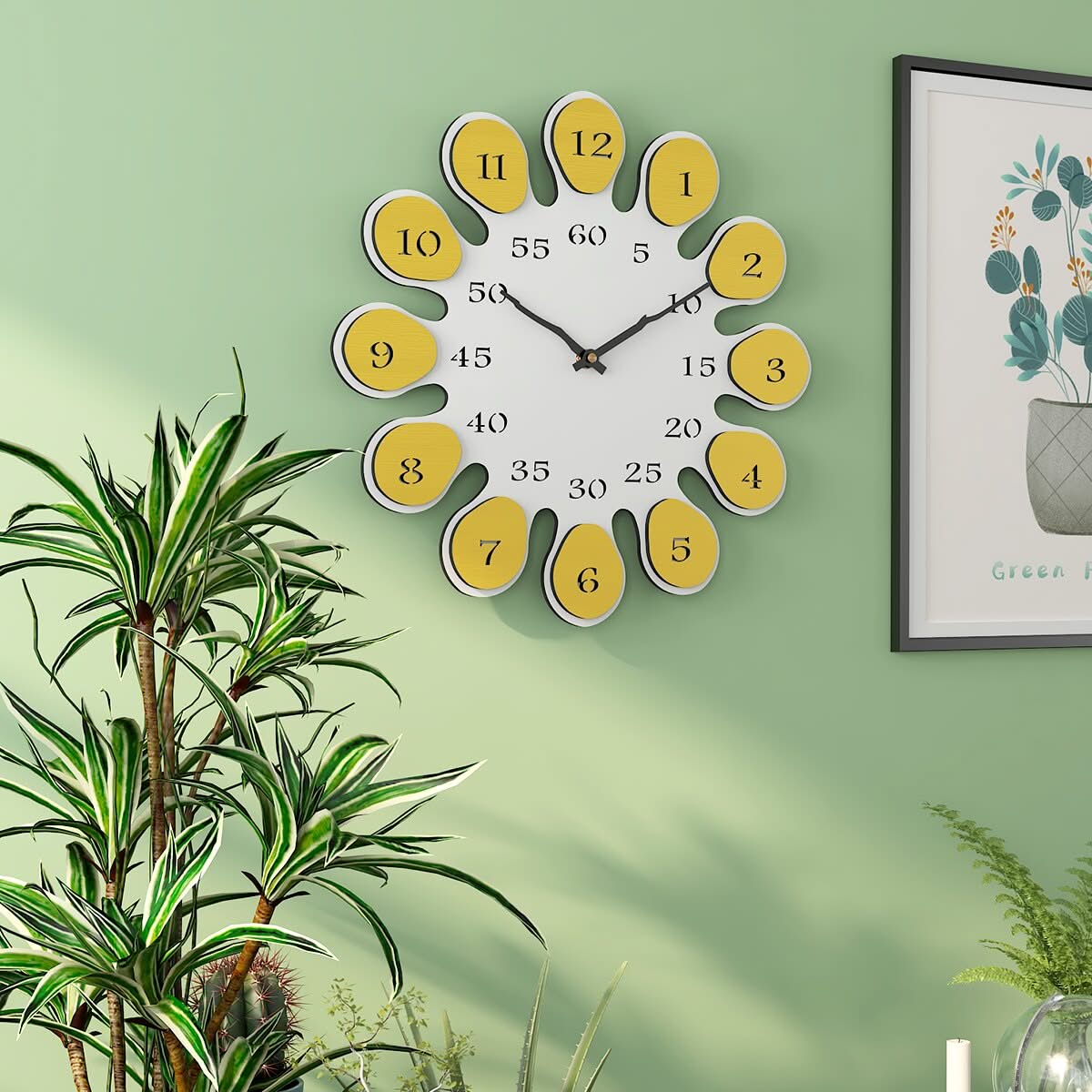 ChandeliersDecor.com-Wall Clocks-Creative Nordic Sunflower Style Wall Clock