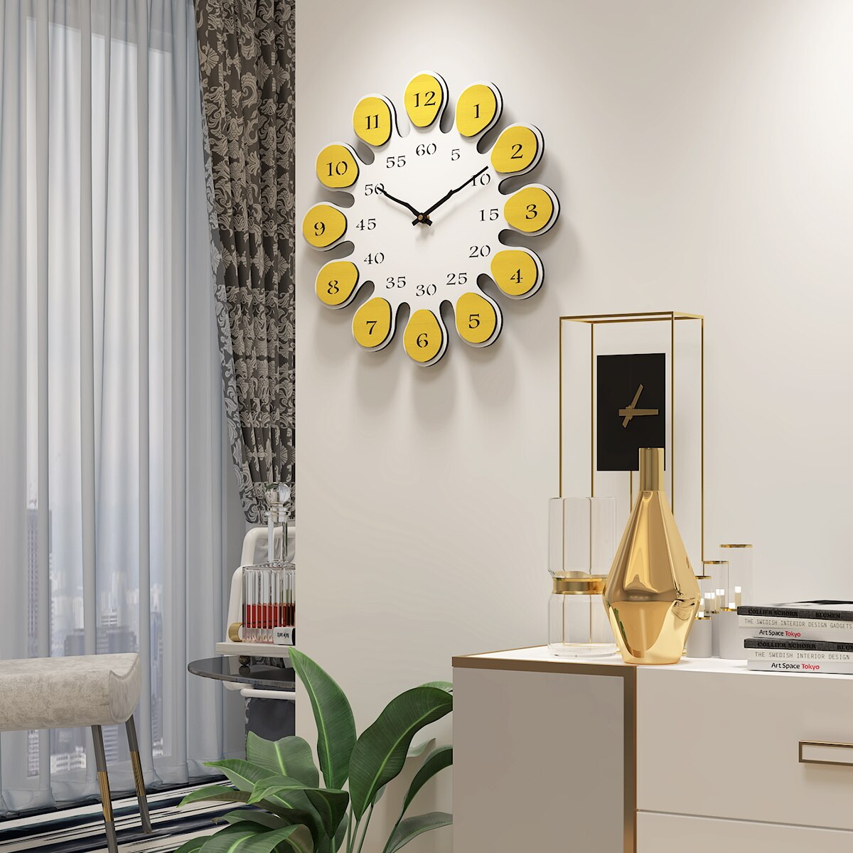 ChandeliersDecor.com-Wall Clocks-Creative Nordic Sunflower Style Wall Clock