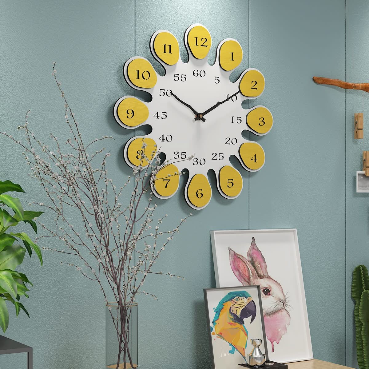 ChandeliersDecor.com-Wall Clocks-Creative Nordic Sunflower Style Wall Clock