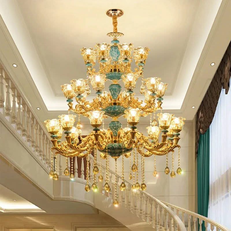 Crystal Ceramic Tier Chandelier - Elevate Your Space with Timeless Elegance-ChandeliersDecor.com