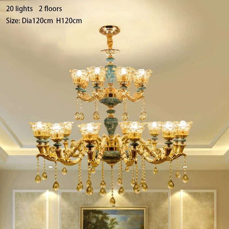 Crystal Ceramic Tier Chandelier - Elevate Your Space with Timeless Elegance-ChandeliersDecor.com