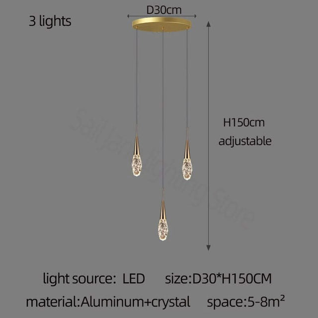 Crystal Cones Staircase Chandelier – Stunning Elegance-ChandeliersDecor.com