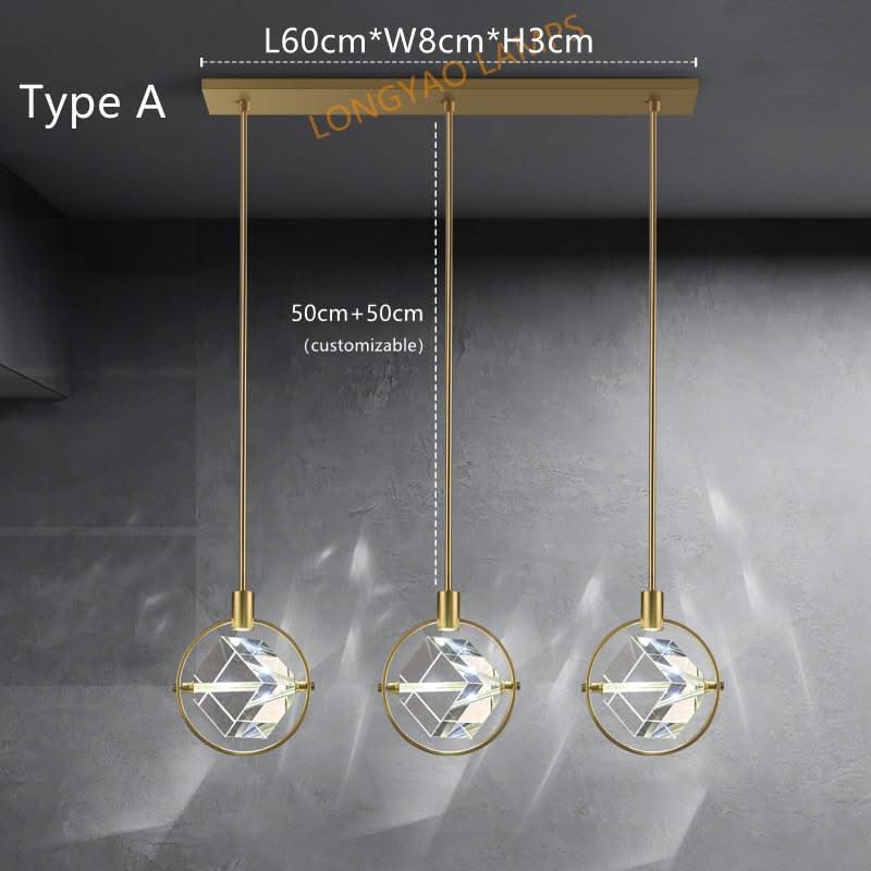 Crystal Cube LED Rotatable Pendant Chandelier-ChandeliersDecor.com
