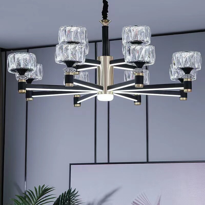 ChandeliersDecor.com-Chandeliers-Crystal Cylinders LED Chandelier - Modern Lighting
