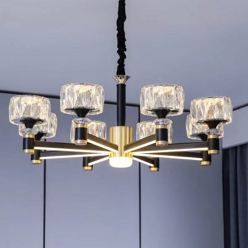 ChandeliersDecor.com-Chandeliers-Crystal Cylinders LED Chandelier - Modern Lighting