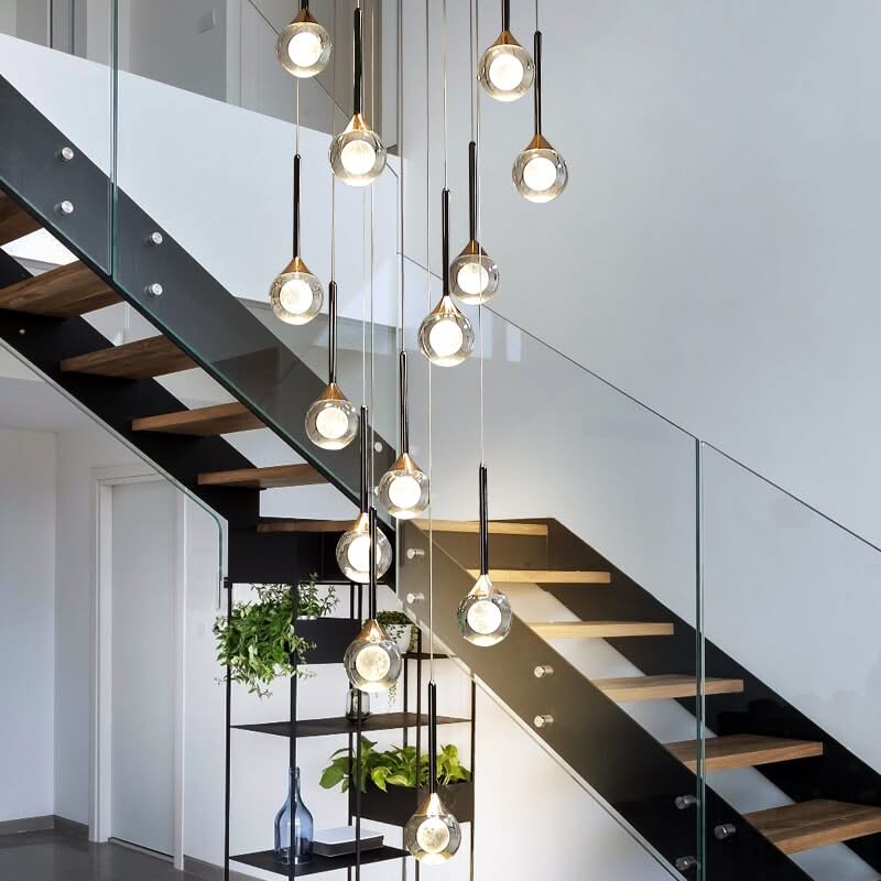 ChandeliersDecor.com-Staircase Chandelier-Crystal Drops Chandelier - Beautiful Lighting for Any Space