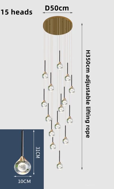 ChandeliersDecor.com-Staircase Chandelier-Crystal Drops Chandelier - Beautiful Lighting for Any Space