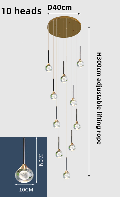 ChandeliersDecor.com-Staircase Chandelier-Crystal Drops Chandelier - Beautiful Lighting for Any Space