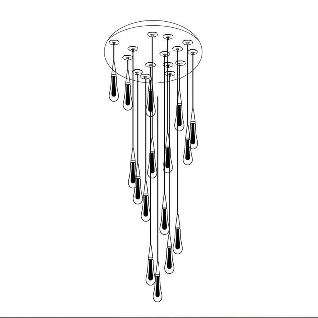 Crystal Drops Staircase Chandelier: Elegant Lighting-ChandeliersDecor.com