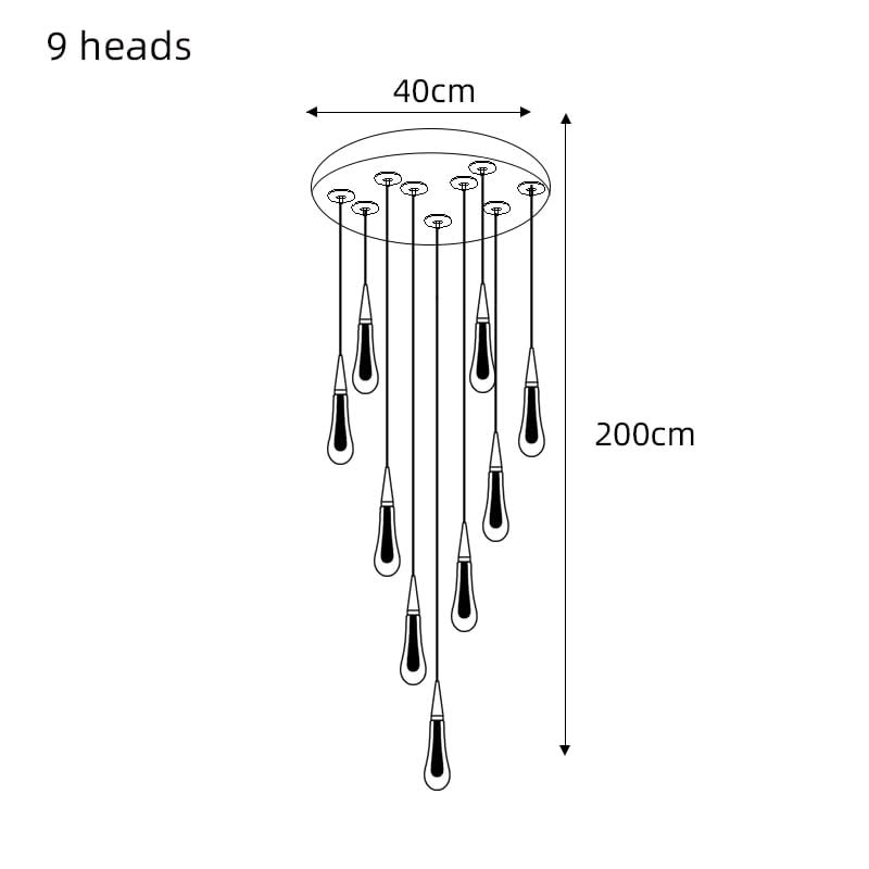 Crystal Drops Staircase Chandelier: Elegant Lighting-ChandeliersDecor.com