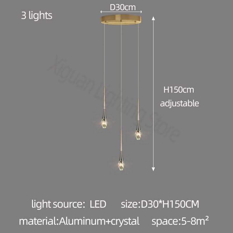 ChandeliersDecor.com-Staircase Chandelier-Crystal Drops Staircase Chandelier - Exquisite Home Lighting