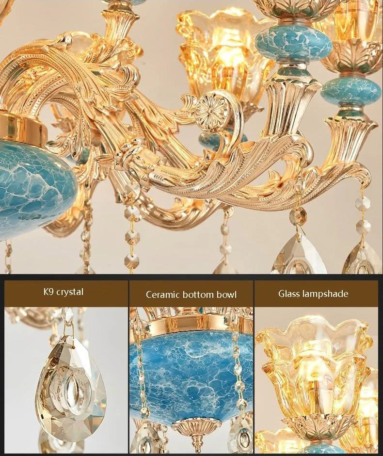 Crystal Elegance Chandelier - K9 Crystal Ceramic Atmosphere Chandelier-ChandeliersDecor.com