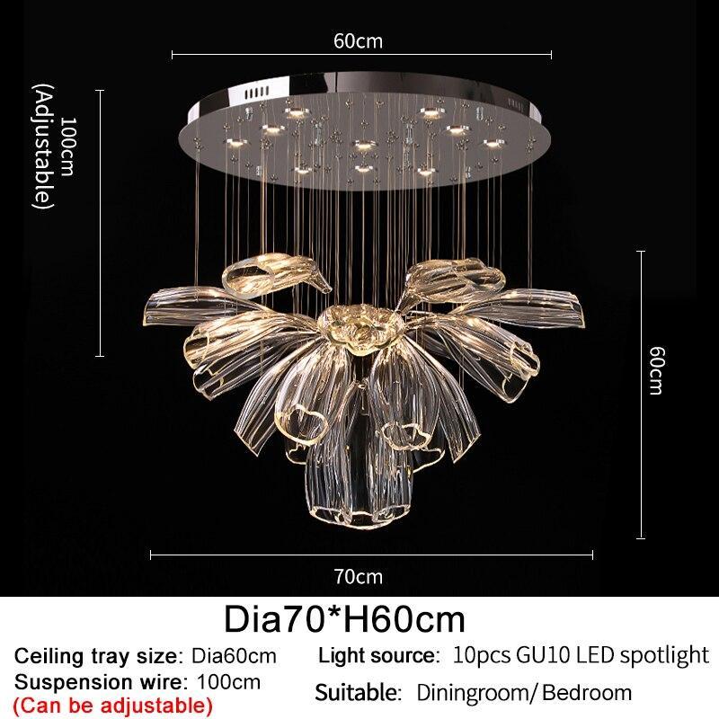ChandeliersDecor.com-Chandeliers-Crystal Glass Petals Chandelier: Elegant Lighting Fixtures
