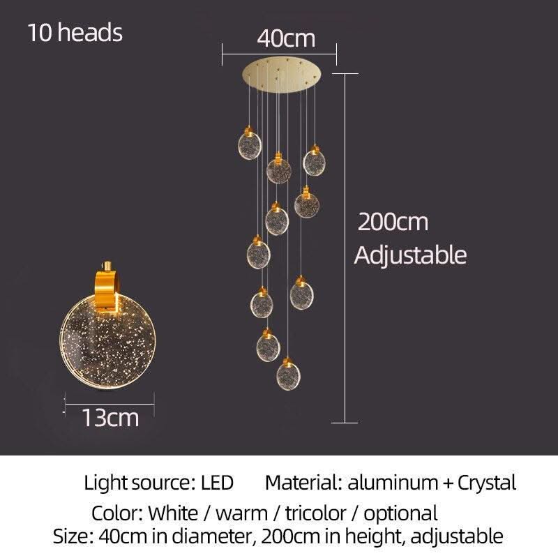 ChandeliersDecor.com-Staircase Chandelier-Crystal Rings Staircase Chandelier: Premium Lighting