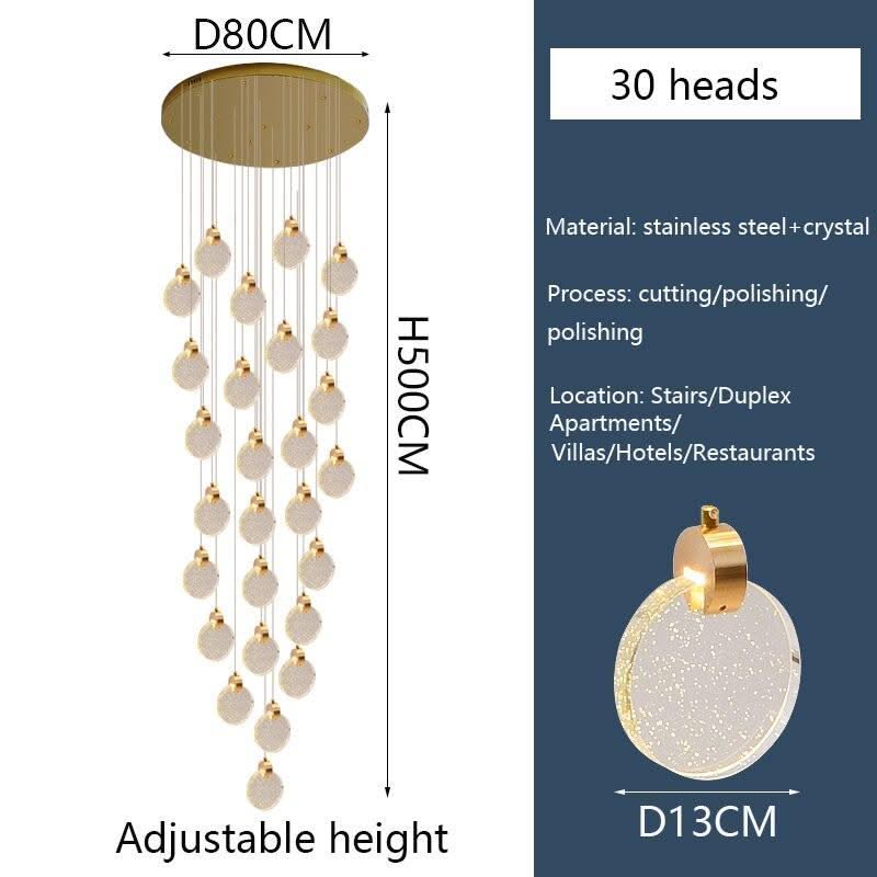 ChandeliersDecor.com-Staircase Chandelier-Crystal Rings Staircase Chandelier: Premium Lighting