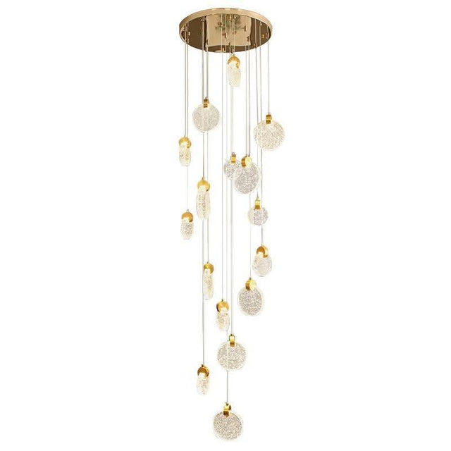 ChandeliersDecor.com-Staircase Chandelier-Crystal Rings Staircase Chandelier: Premium Lighting