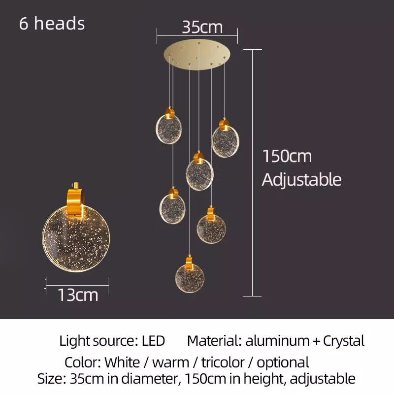ChandeliersDecor.com-Staircase Chandelier-Crystal Rings Staircase Chandelier: Premium Lighting