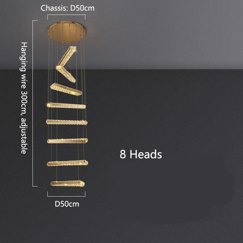 ChandeliersDecor.com-Staircase Chandelier-Crystal Rotating Bars Stairs LED Chandelier