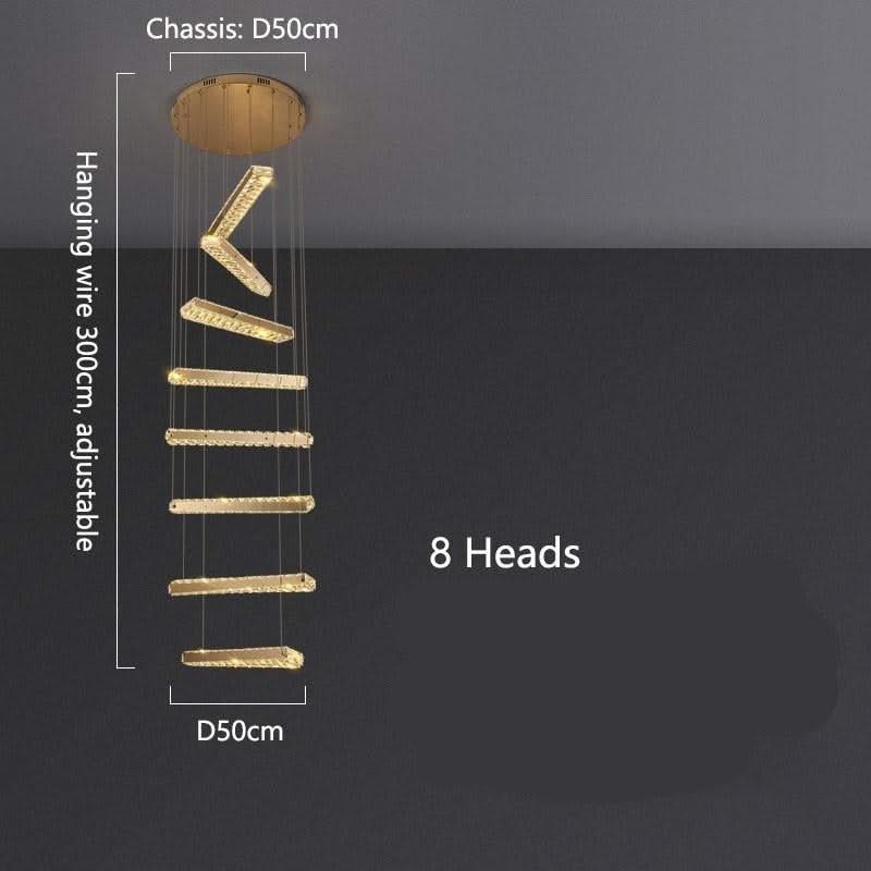 ChandeliersDecor.com-Staircase Chandelier-Crystal Rotating Bars Stairs LED Chandelier