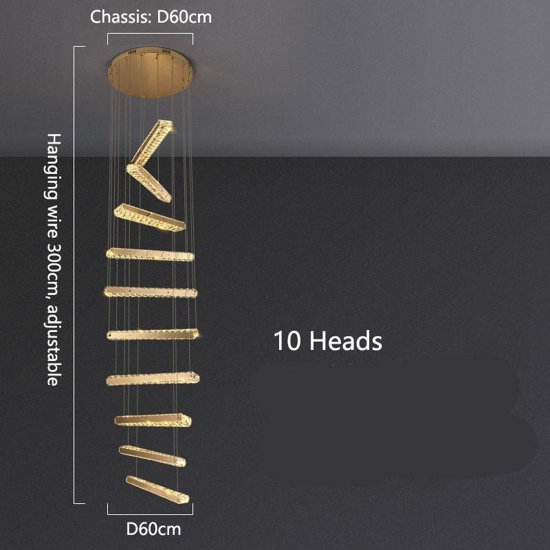 ChandeliersDecor.com-Staircase Chandelier-Crystal Rotating Bars Stairs LED Chandelier