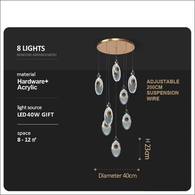 Crystal Shell Staircase Chandelier - Exquisite Lighting-ChandeliersDecor.com