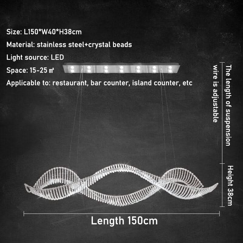 ChandeliersDecor.com-Kitchen Island-Crystal Swirl Chandelier Light