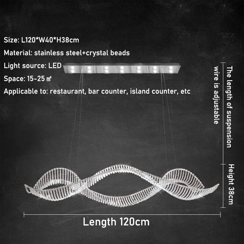 ChandeliersDecor.com-Kitchen Island-Crystal Swirl Chandelier Light