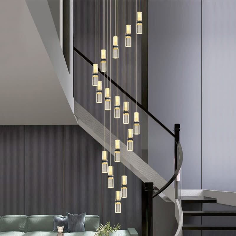 Crystal Tubes Staircase Chandelier: Enhance Your Space-ChandeliersDecor.com