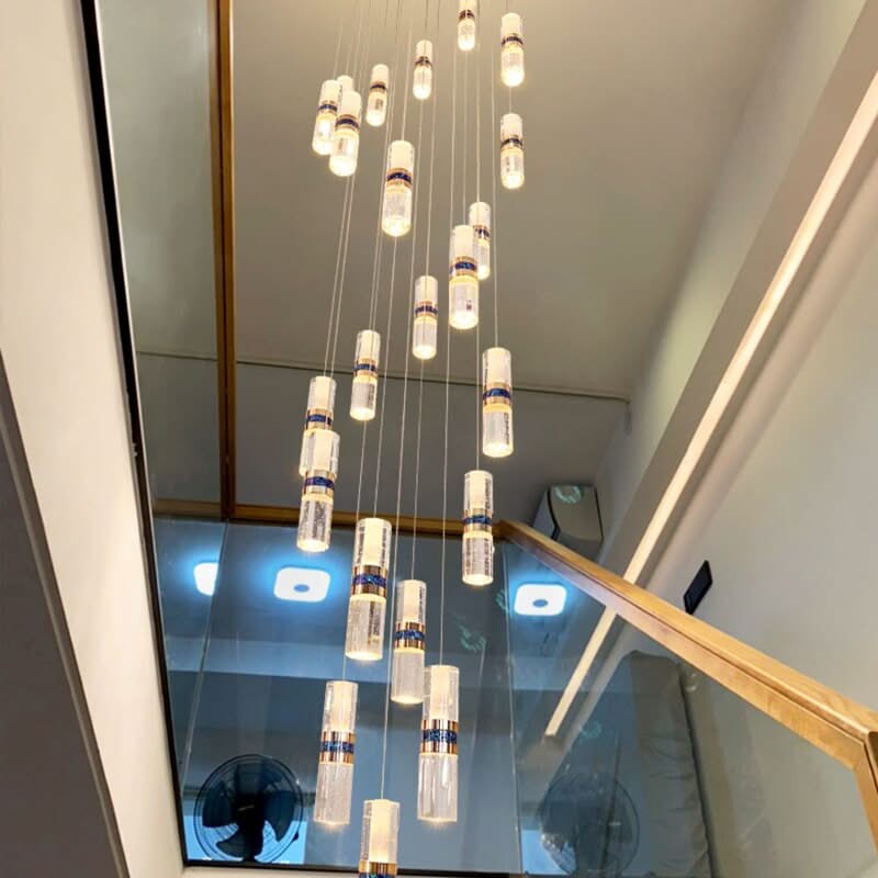 Crystal Tubes Staircase Chandelier: Enhance Your Space-ChandeliersDecor.com