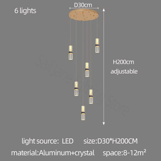 Crystal Tubes Staircase Chandelier: Enhance Your Space-ChandeliersDecor.com