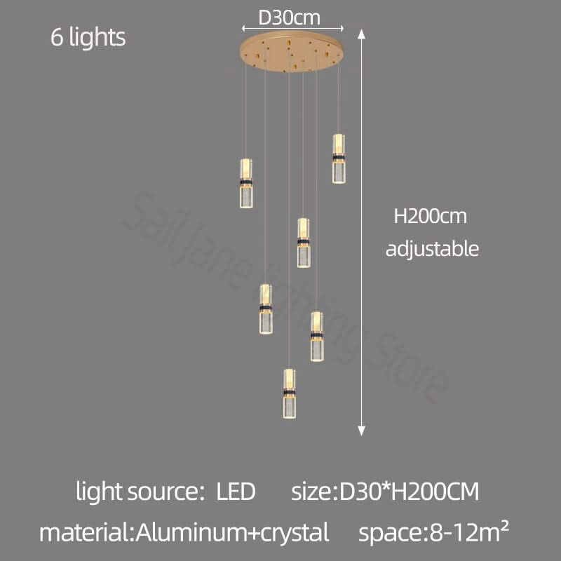 Crystal Tubes Staircase Chandelier: Enhance Your Space-ChandeliersDecor.com