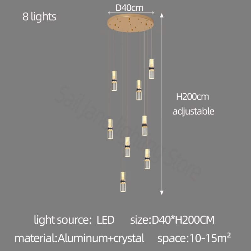 Crystal Tubes Staircase Chandelier: Enhance Your Space-ChandeliersDecor.com