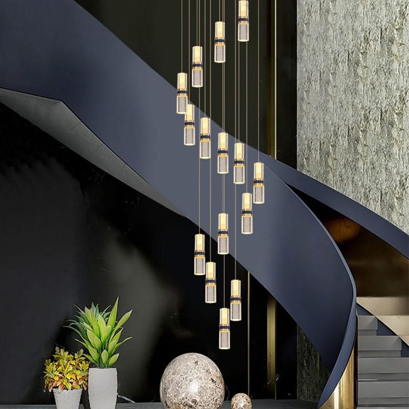Crystal Tubes Staircase Chandelier: Enhance Your Space-ChandeliersDecor.com