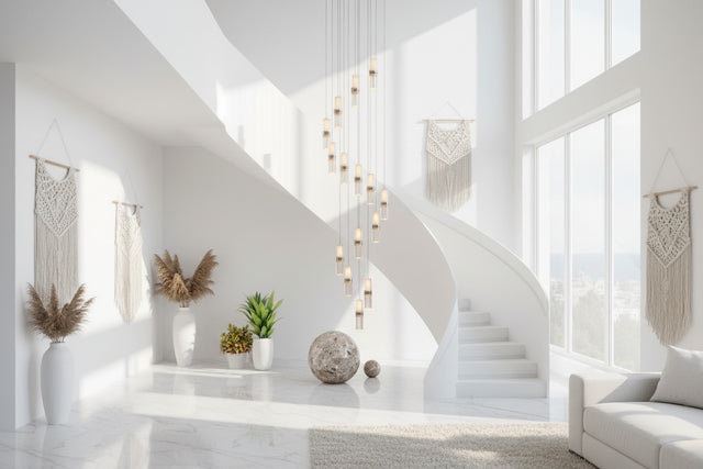 Crystal Tubes Staircase Chandelier: Enhance Your Space-ChandeliersDecor.com