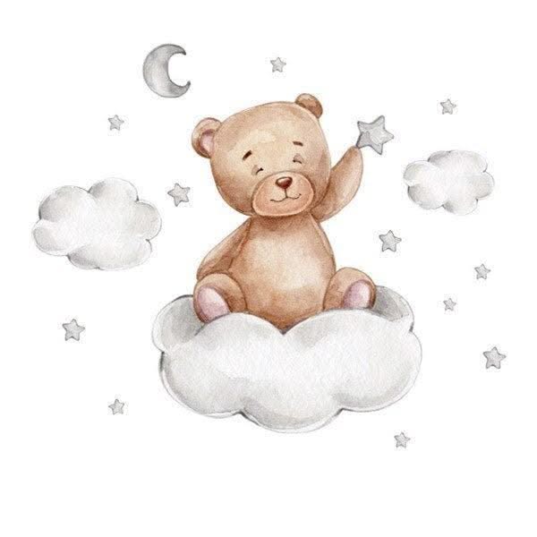 ChandeliersDecor.com-Home Decor Decals-Cute Bear Wall Stickers - Baby Boy Room Nursery Decor
