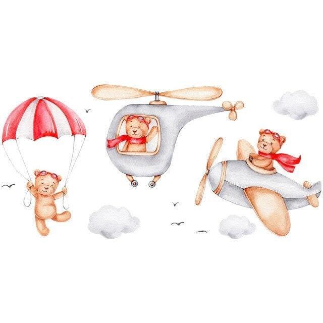 ChandeliersDecor.com-Home Decor Decals-Cute Bear Wall Stickers - Baby Boy Room Nursery Decor
