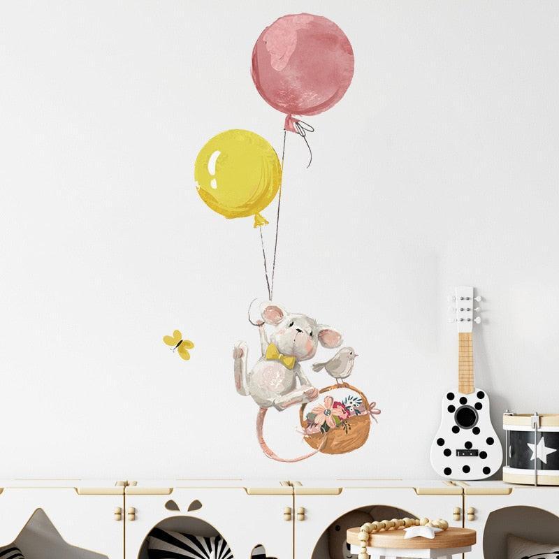 ChandeliersDecor.com-Wall Decal-Cute Mouse Balloon Wall Sticker