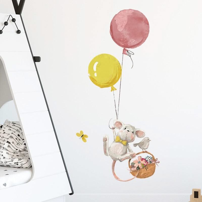 ChandeliersDecor.com-Wall Decal-Cute Mouse Balloon Wall Sticker