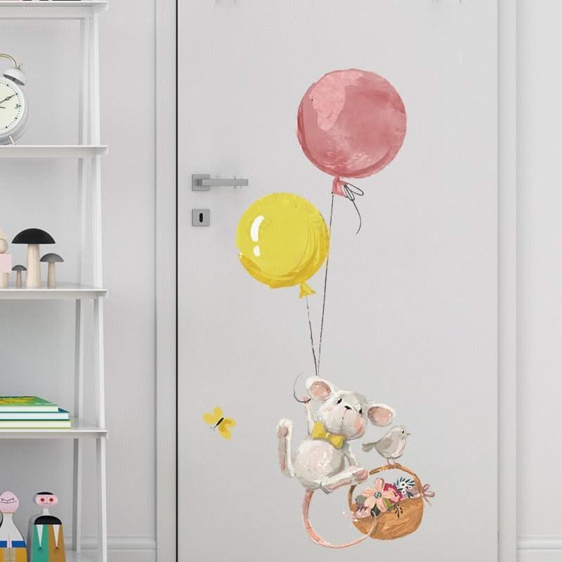 ChandeliersDecor.com-Wall Decal-Cute Mouse Balloon Wall Sticker