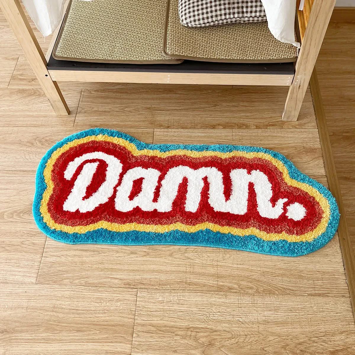 DAMN Letter Element Rug: Edgy Style and Comfort in Every Detail-ChandeliersDecor.com