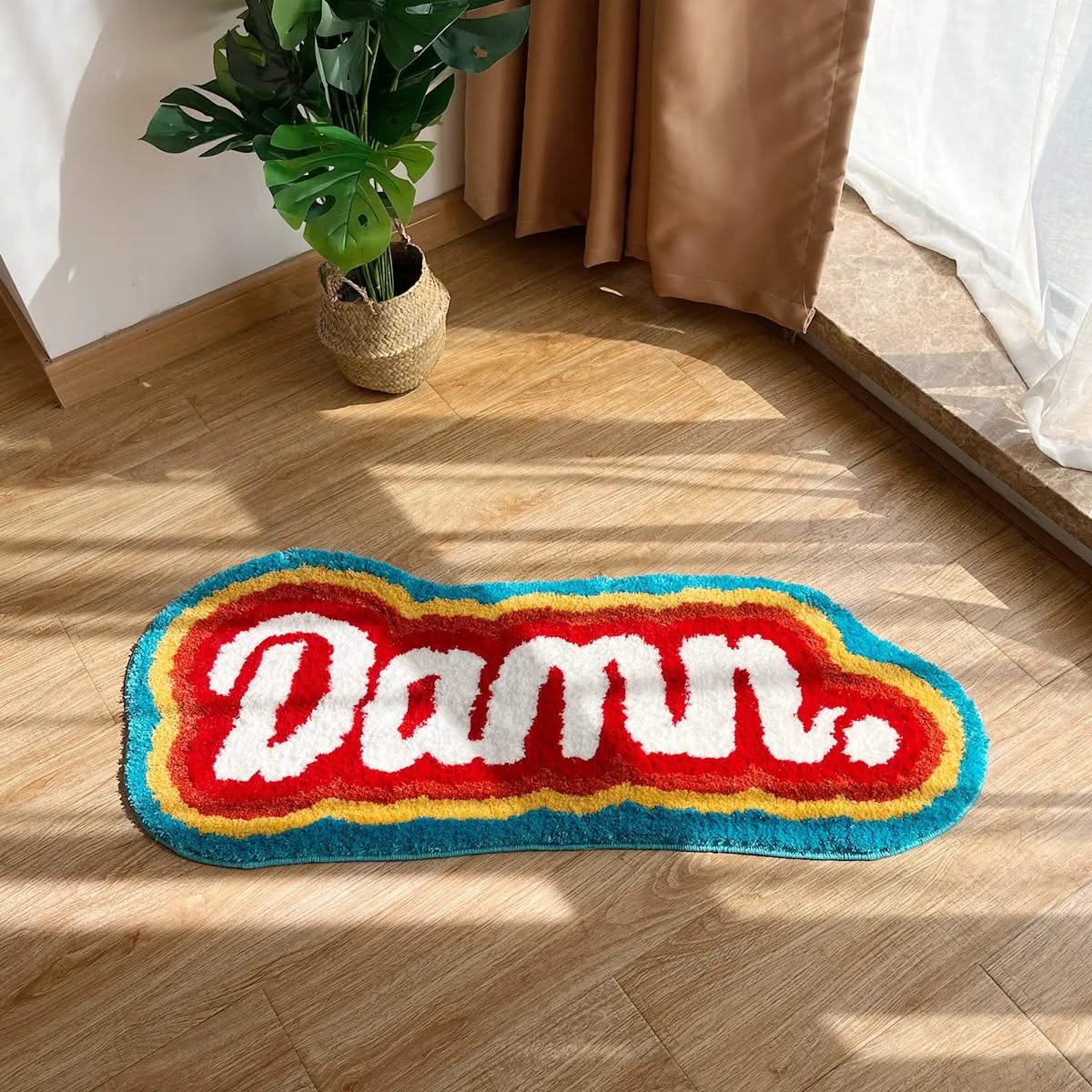 DAMN Letter Element Rug: Edgy Style and Comfort in Every Detail-ChandeliersDecor.com