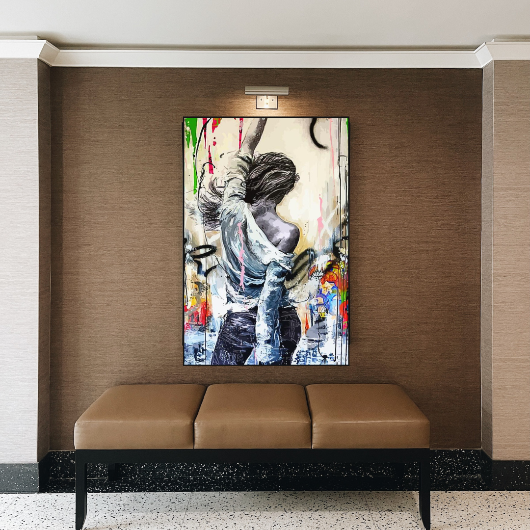 Dancing Girl Street Graffiti Canvas Wall Art-ChandeliersDecor.com