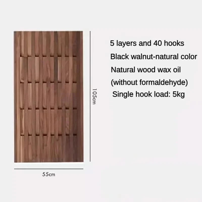 Dark Wallnut Wood Piano Wall Hanging Coats Organiser-ChandeliersDecor.com