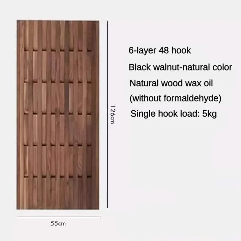 Dark Wallnut Wood Piano Wall Hanging Coats Organiser-ChandeliersDecor.com