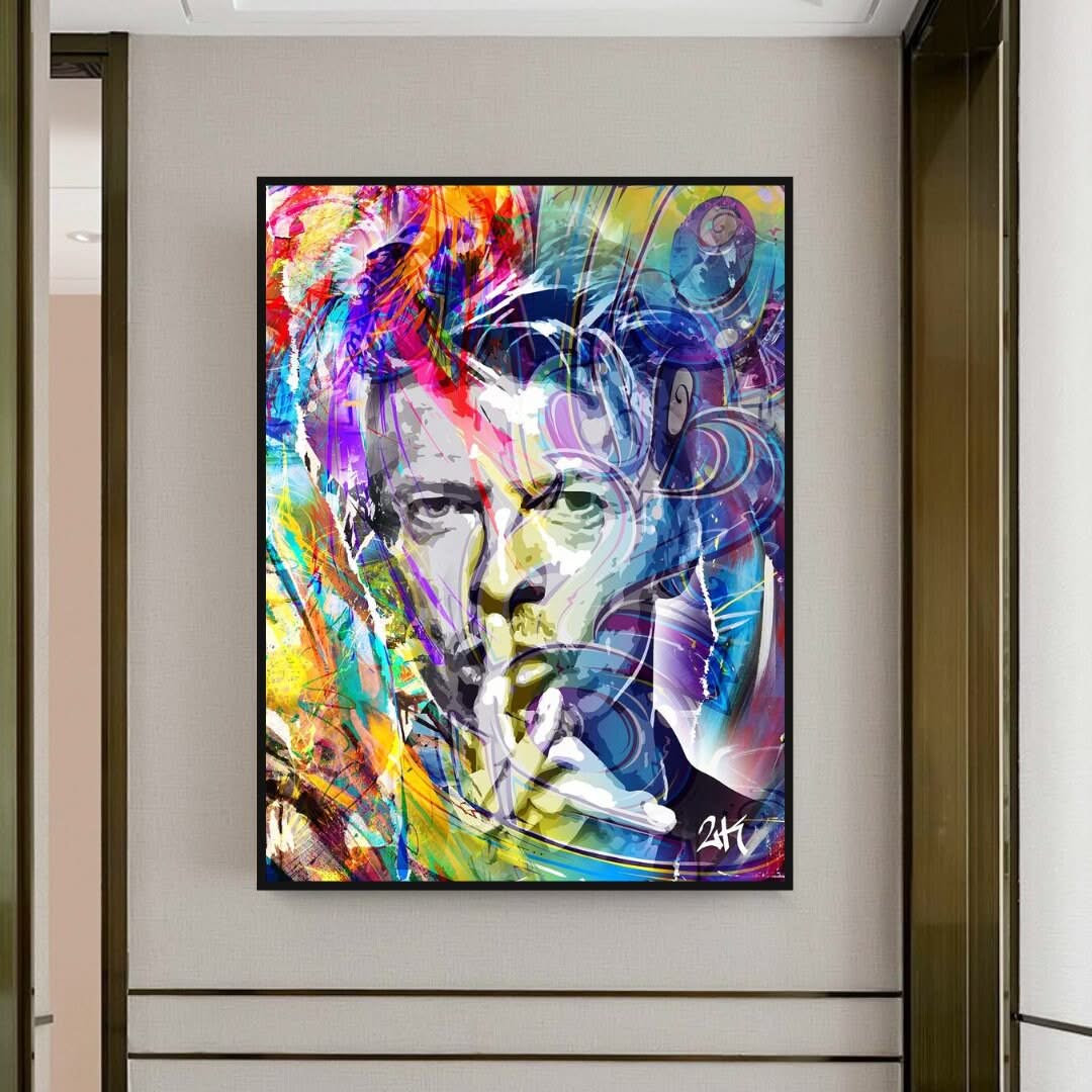David Bowie Singer Famous Wall Canvas Art Wall Hanging-ChandeliersDecor.com