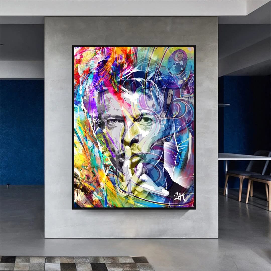 David Bowie Singer Famous Wall Canvas Art Wall Hanging-ChandeliersDecor.com