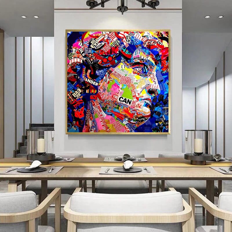 ChandeliersDecor.com-Wall Posters-David Head Sculpture Graffiti Canvas Wall Art